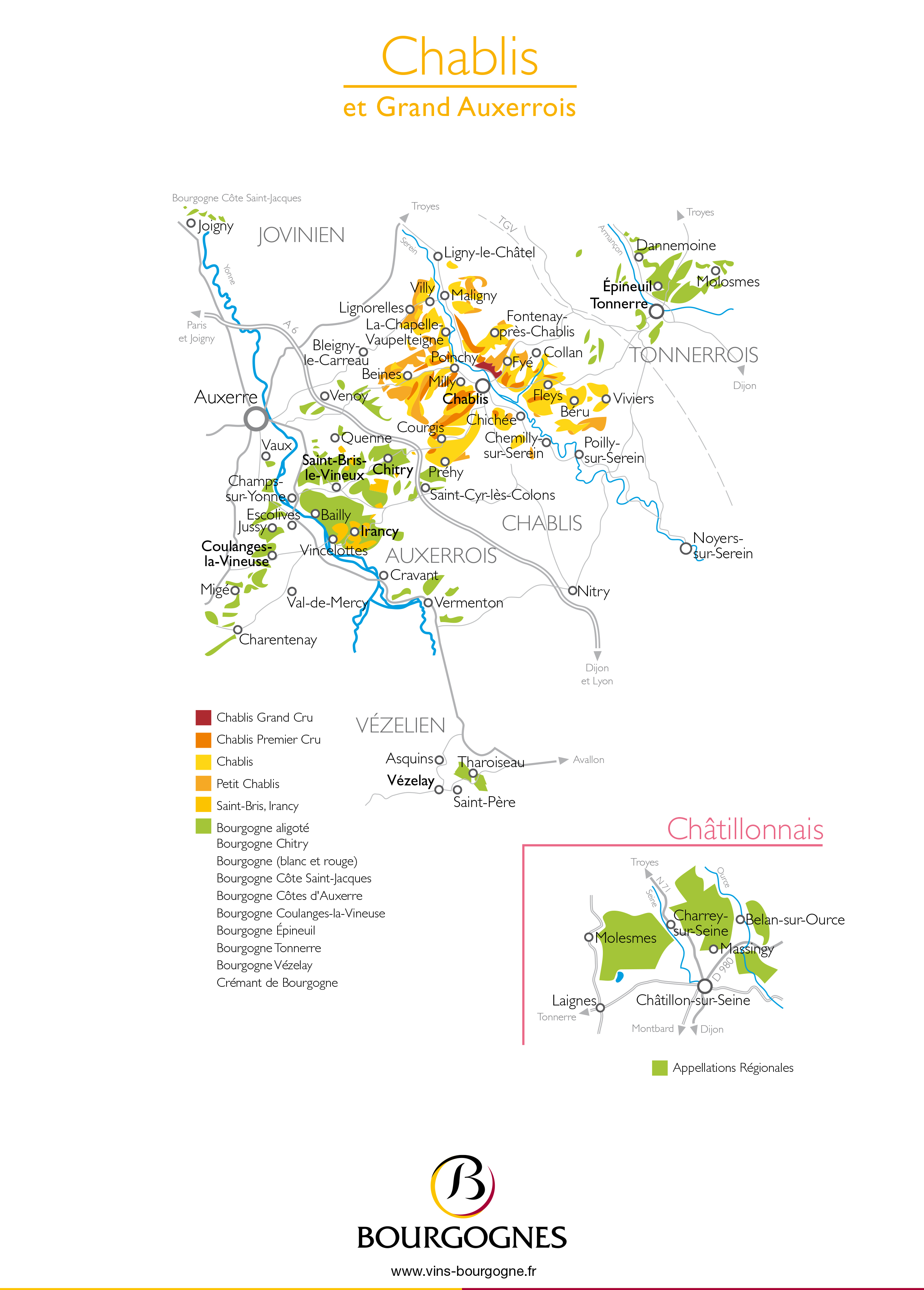 Carte vins Chablis Grand Auxerrois