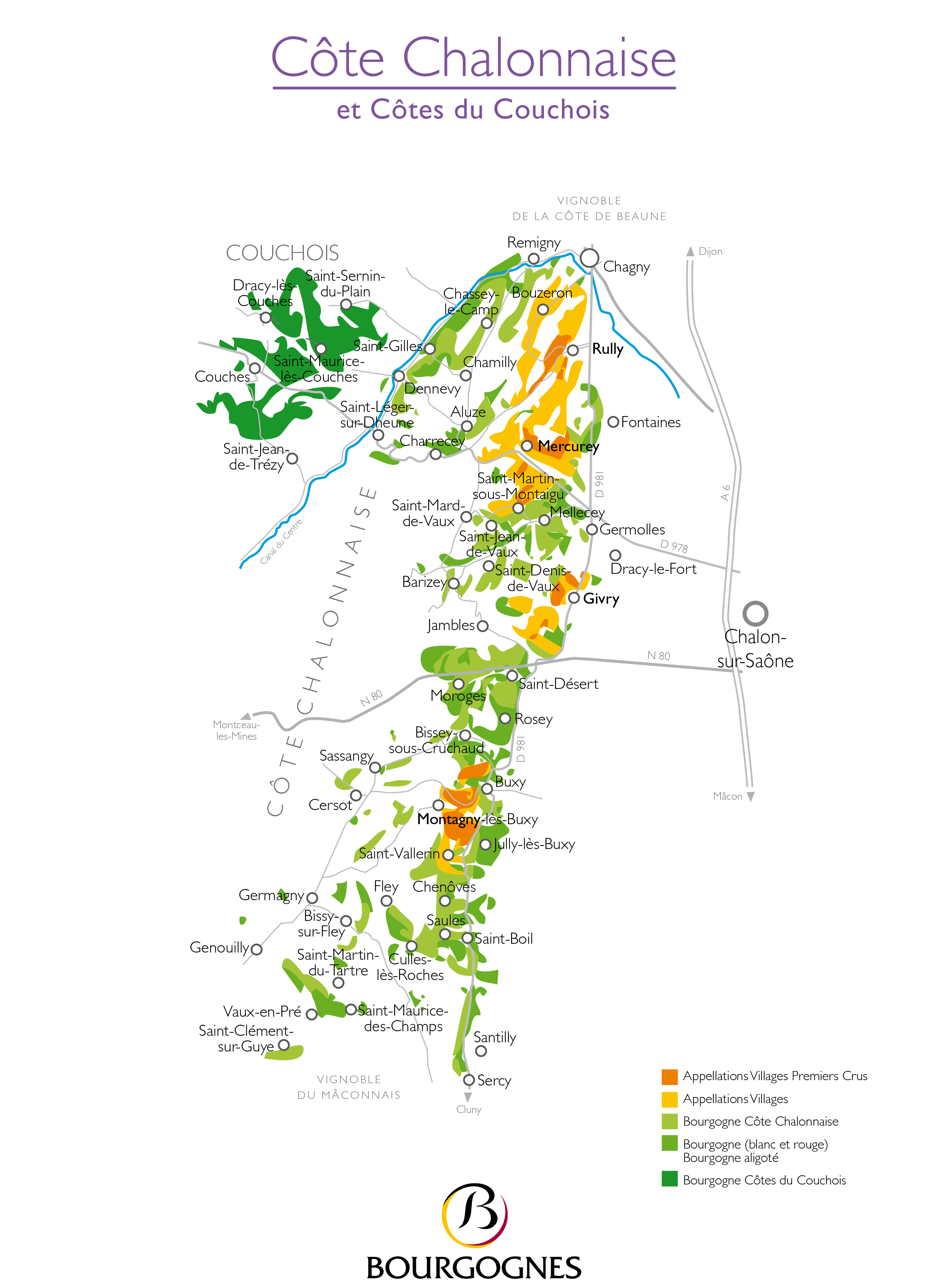 Carte vins Côte Chalonnaise